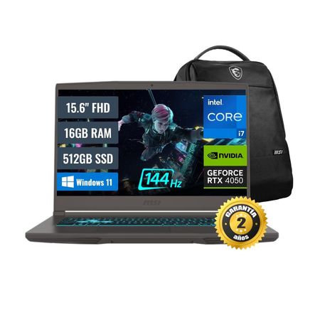 Laptop Gamer MSI Thin 15 B13VE Intel Core i7 16GB RAM 512GB SSD 6GB RTX 4050 15.6 FHD 9S716R8313015