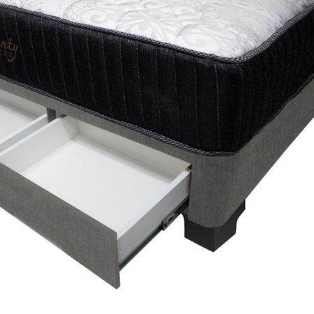 Dormitorio Pocket Vip + 4 Cajones 2 Plz + Cabecera - Gris Oscuro