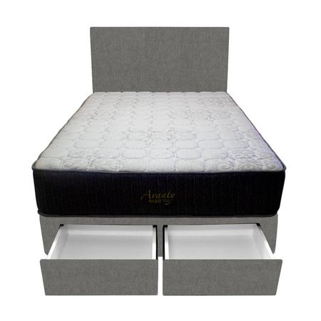 Dormitorio Pocket Vip + 2 Cajones 2 Plz + Cabecera - Gris Oscuro