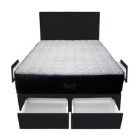 Dormitorio Pocket Vip + 4 Cajones 2 Plz + Cabecera - Negro