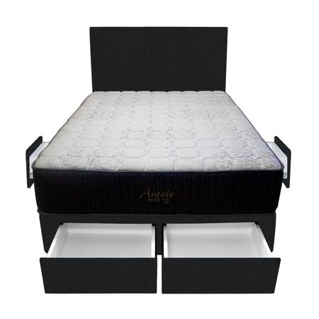 Dormitorio Pocket Vip + 4 Cajones 2 Plz + Cabecera - Negro