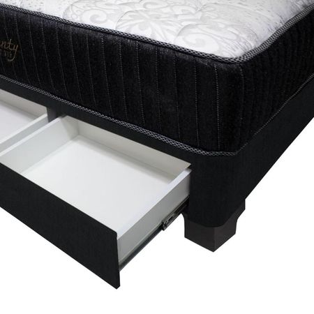 Dormitorio Pocket Vip + 2 Cajones 2 Plz + Cabecera - Negro
