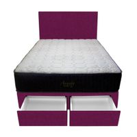 Dormitorio Pocket Vip + 2 Cajones 1.5 Plz + Cabecera - Purpura