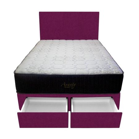 Dormitorio Pocket Vip + 2 Cajones 2 Plz + Cabecera - Purpura