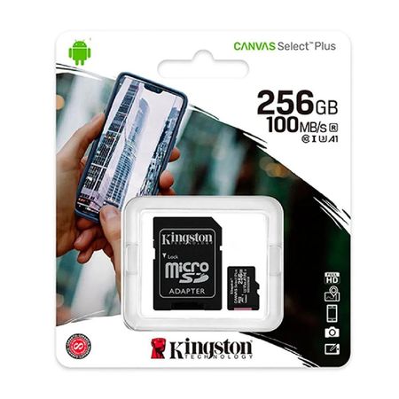 Memoria Micro SD Kingston Canvas 256GB Clase 10 UHS-I 100 MB/S