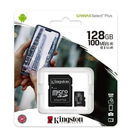 Memoria Micro SD 128 GB clase 10 Kingston + adaptador.