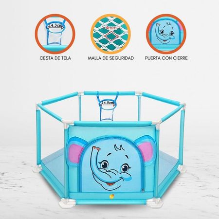 Corral Desarmable con Pelotas para Bebés «FENCE» Light Blue