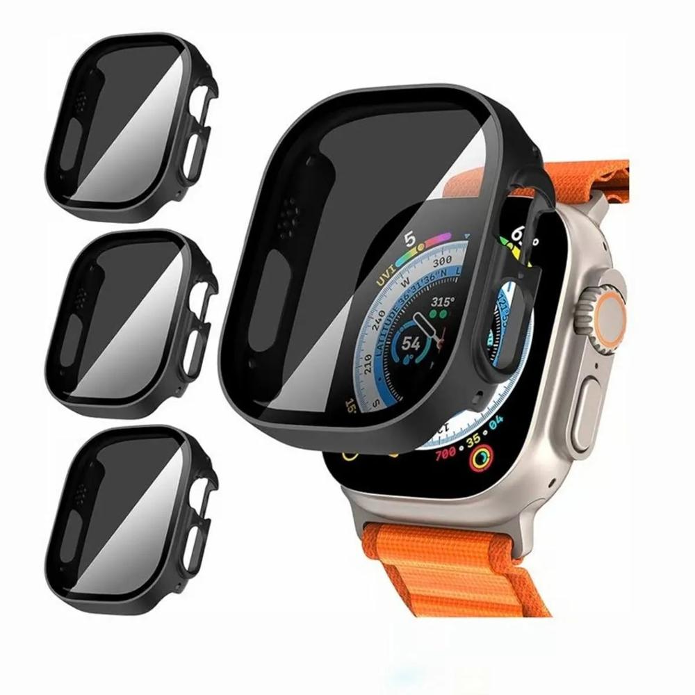 BUMPER CON GLASS ANTIESPÍA PARA SMARTWATCH 44-45-49MM NEGRO
