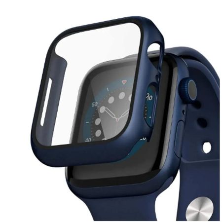 BUMPER CON GLASS ANTIESPÍA PARA SMARTWATCH 44-45-49MM AZUL