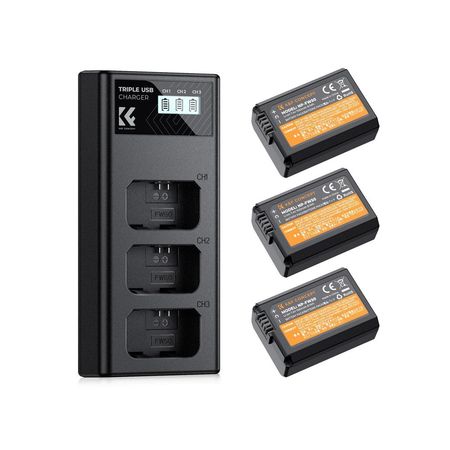 Kit de 3 baterías NP-FW50 + cargador triple K&F Concept - KF28.0037