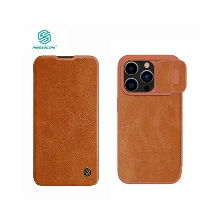 Case Nillkin Qin Pro Leather para Iphone 15 Pro Max Camel