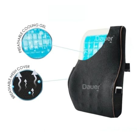 Respaldar Dauer Lumbar con Gel Carbón de Bambú Negro