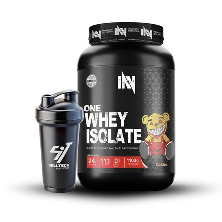 Proteína One Whey Isolate 1.1Kg Cookies + Shaker