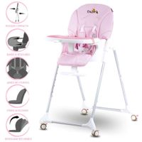 Silla de Comer Graduable EBABY »HARRIET» LIGHT PINK