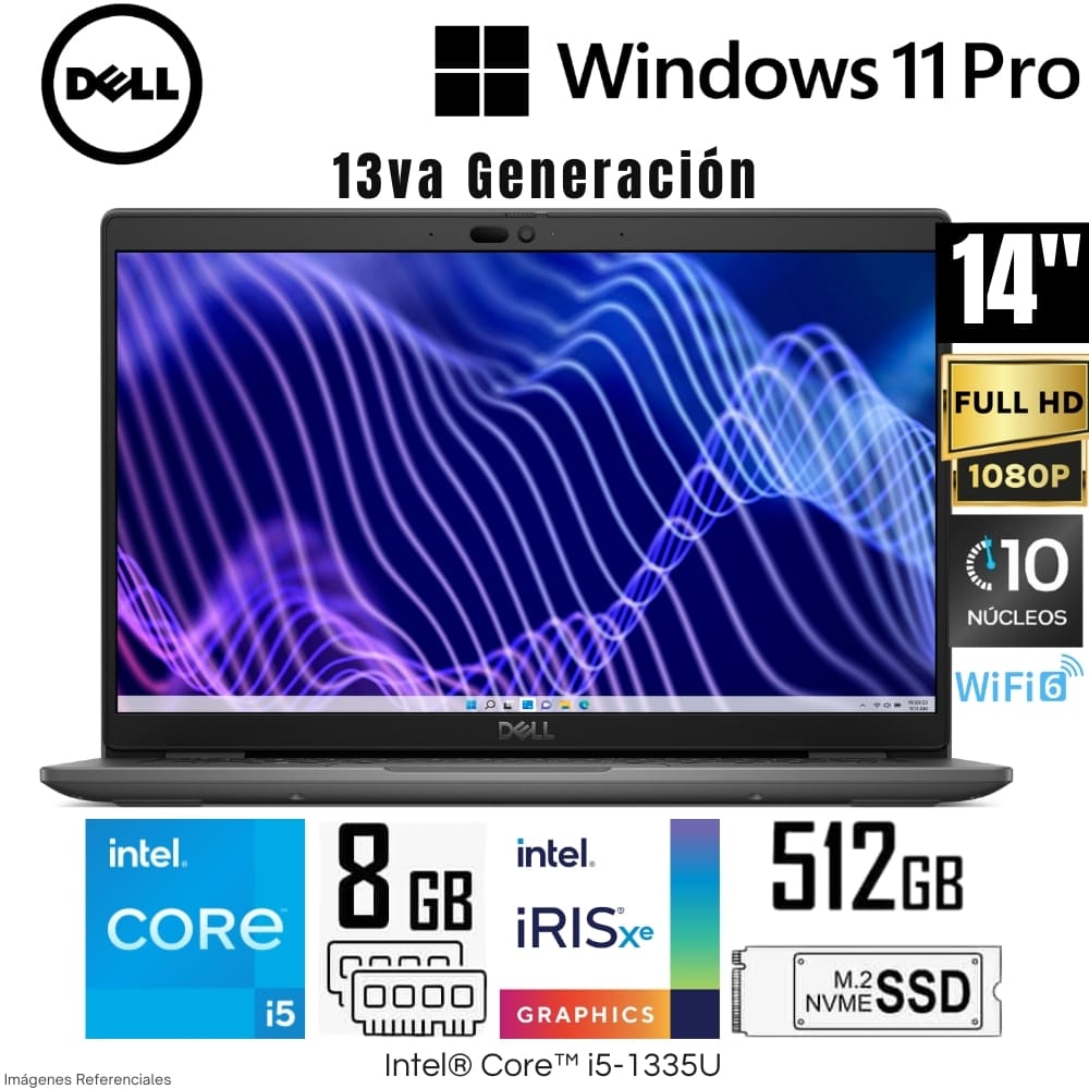 Laptop Dell Latitude 3440 Intel Core i5-1335U 8GB RAM 512GB SSD 14"" FHD Windows 11 Pro - J200W