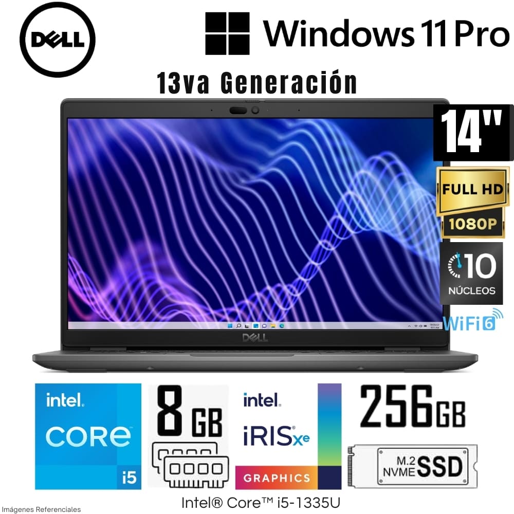 Laptop Dell Latitude 3440 Intel Core i5-1335U 8GB RAM 256GB SSD 14"" FHD Windows 11 Pro - 80C0C