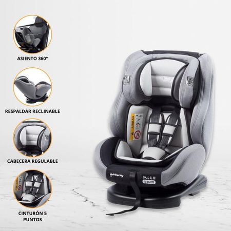 Silla de Auto Giratorio para Niños «VERO 360°» Gris