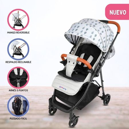 Coche Cuna de Paseo para Bebés «FOREST» Gray