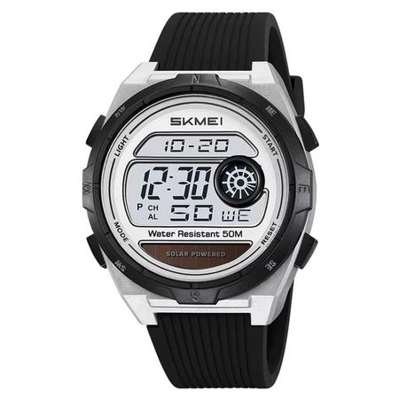 RELOJ SKMEI HOMBRE DIGITAL SOLAR DUAL CRONÓMETRO LED PLATA - 2436