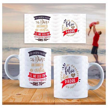 Taza de Loza Grande 15oz Lettering Frase Día Del Padre 69