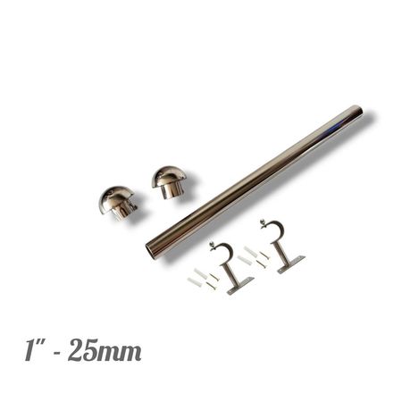 SET PARA CORTINA CON HONGO INOX 2.00 MTS DE 1