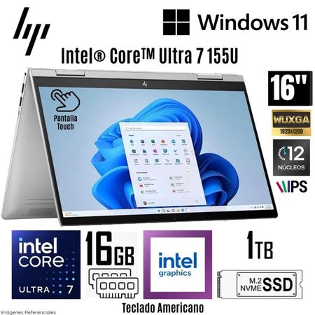 Laptop HP Envy x360 16-ac0023dx Intel Core Ultra 7 155U 16GB LPDRR5 RAM 1TB SSD 16