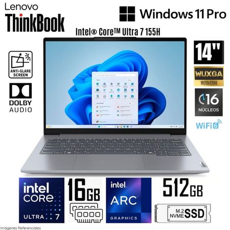 Laptop Lenovo ThinkBook 14 G7 IML Intel Core Ultra 7-155H 16GB DDR5 512GB SSD 14