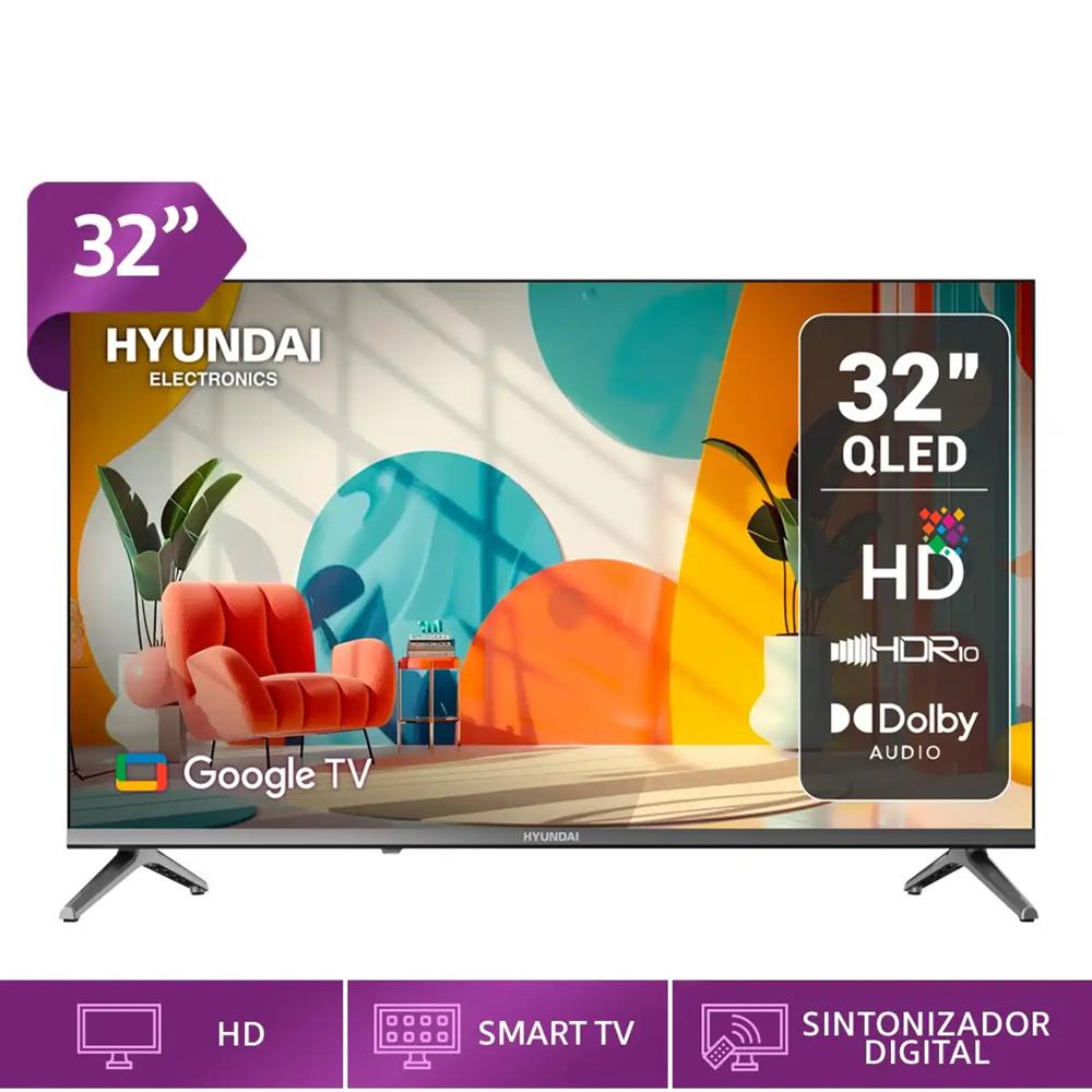 Televisor HYUNDAI QLED 32"" Smart TV Google TV HD HYLED3259QG