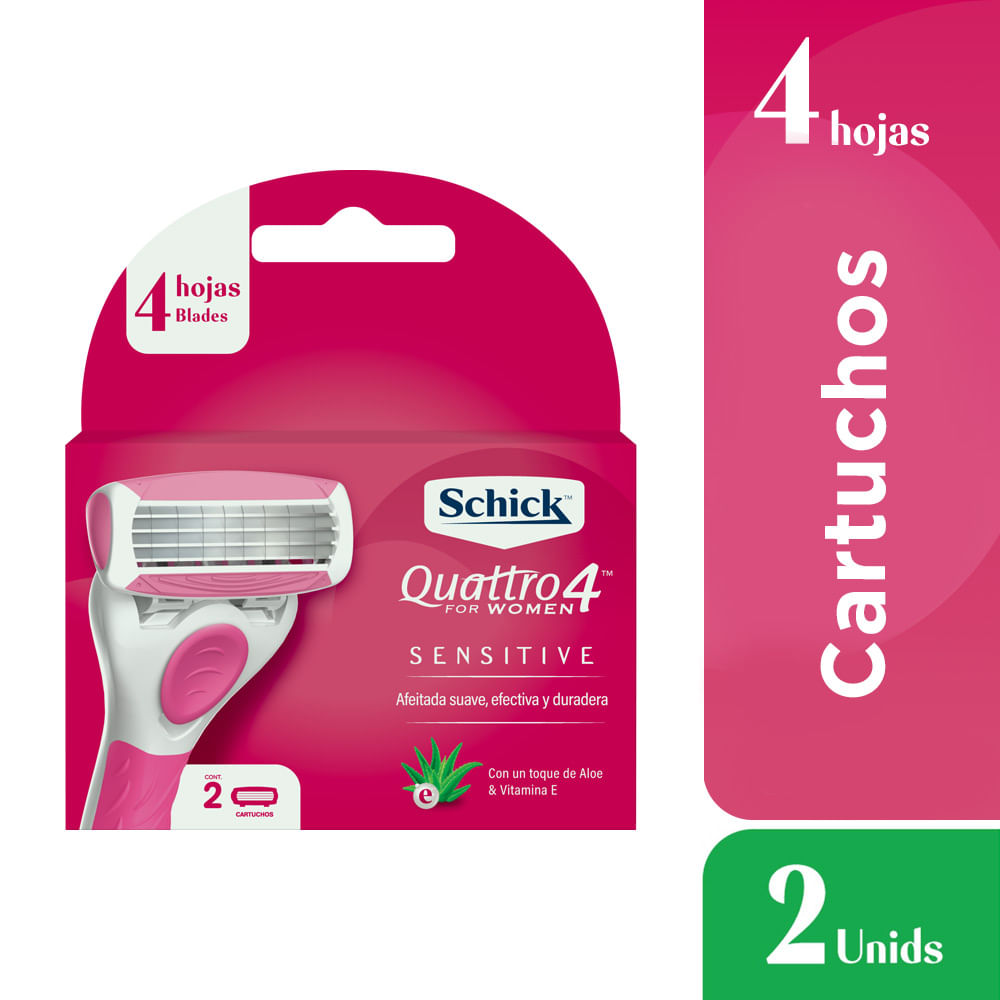 Repuestos para Máquina de Afeitar SCHICK Women Quattro Caja 2un
