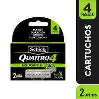 Repuestos para Máquina de Afeitar SCHICK Quattro Titanium 4 Caja 2un