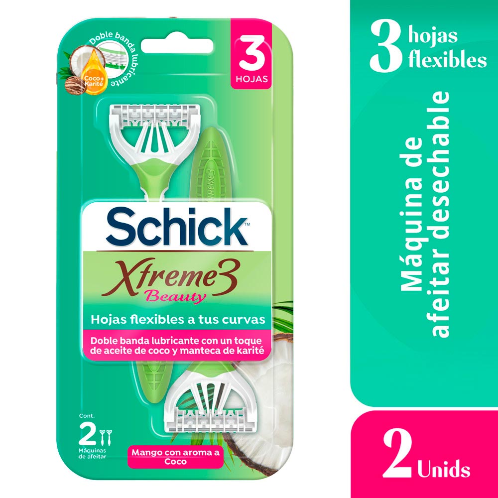 Máquina de Afeitar Desechable SCHICK Xtreme3 Beauty Pack 2un