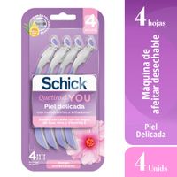 Máquina de Afeitar SCHICK Quattro You Piel Delicada Paquete 4un