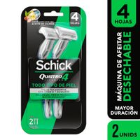 Máquina de Afeitar Desechable SCHICK Quattro Titanium Paquete 2un