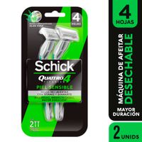 Máquina de Afeitar SCHICK Quattro Titanium 4 Paquete 2un