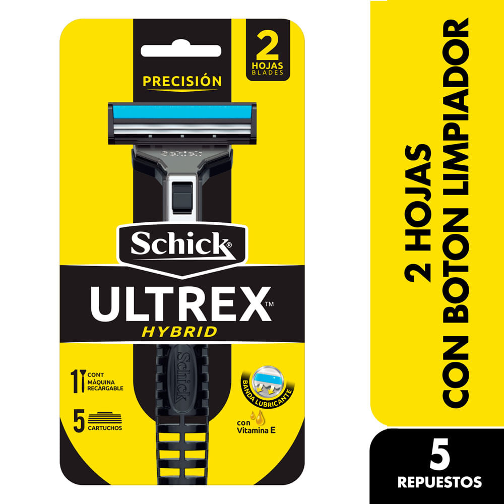 Máquina de Afeitar SCHICK Ultrex Piel Sensible + 5 Repuestos