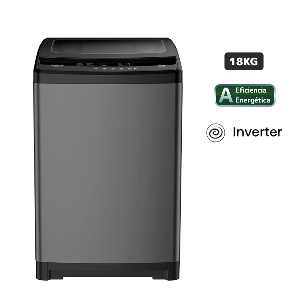 Lavadora HISENSE Carga Superior 18KG WT3W1823UT Dark Grey