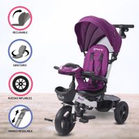 Triciclo guiador EBABY ARIA USB PURPLE