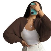 Sueter Mujer Hilo Mlarga Abierto 359G-21 Color Marron