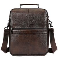 Morral De Cuero Vacuno 6172 Café para Laptop 13.3 y A4