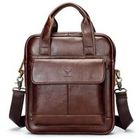 Morral De Cuero Vacuno 8579 Café para Laptop 13.3 y A4