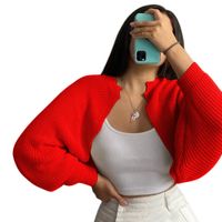 Sueter Mujer Hilo Mlarga Abierto 359G-21 Color Rojo