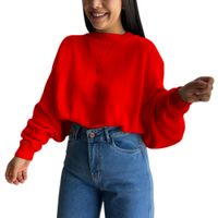 Sueter Mujer Hilo Cerada Mlarga 359G-25 Color Rojo