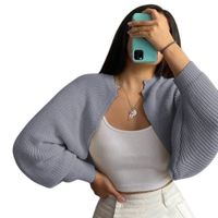 Sueter Mujer Hilo Mlarga Abierto 359G-21 Color Gris