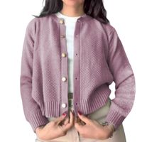 Chompa Mujer Hilo Botones Mlarga Melody 359G-24 Color Aceituna