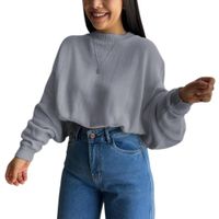 Sueter Mujer Hilo Cerada Mlarga 359G-25 Color Gris