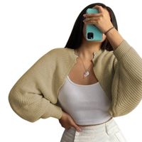 Sueter Mujer Hilo Mlarga Abierto 359G-21 Color Vainila
