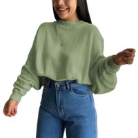 Sueter Mujer Hilo Cerada Mlarga 359G-25 Color Olivo