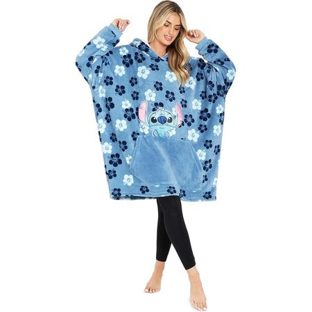MANTA POLAR SHERPA CON CAPUCHA DE GRAN TAMAÑO TALLA ÚNICA STITCH DISNEY Stitch | Manta Polar Sherpa con capucha de gran tamaño de Stitch de Disney | Talla Única