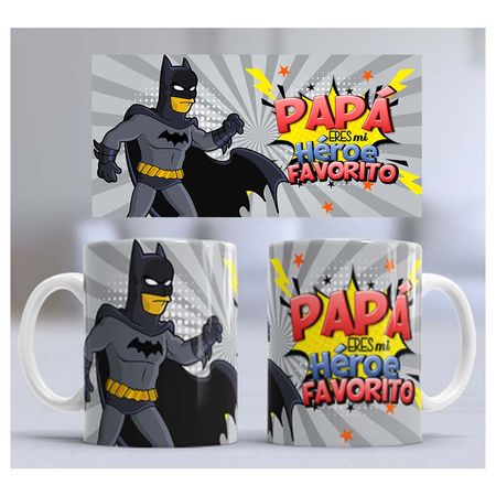 Taza de Loza Grande 15oz Día Del Padre Heroe Batman 42
