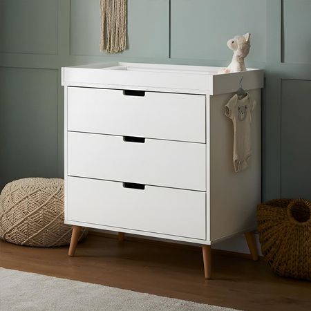 Cómoda Cambiador Para Bebé Maya 3 Cajones Blanco 75 cm Huk